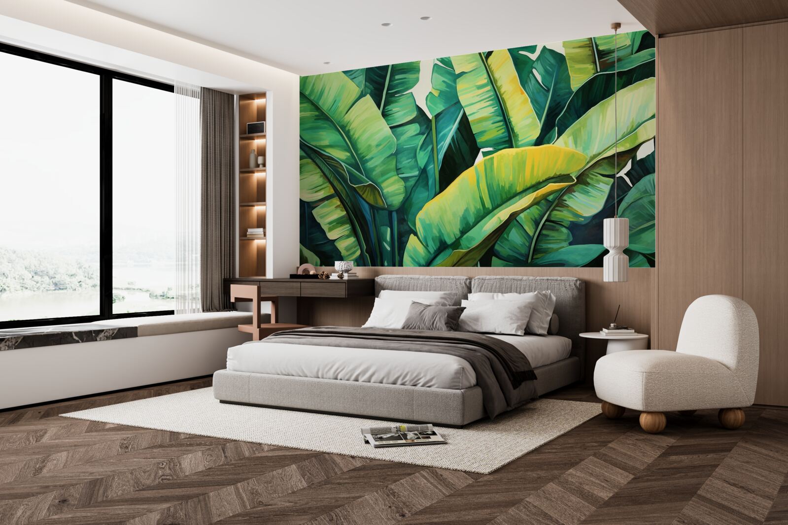 Фотошпалери велике широке листя папороті