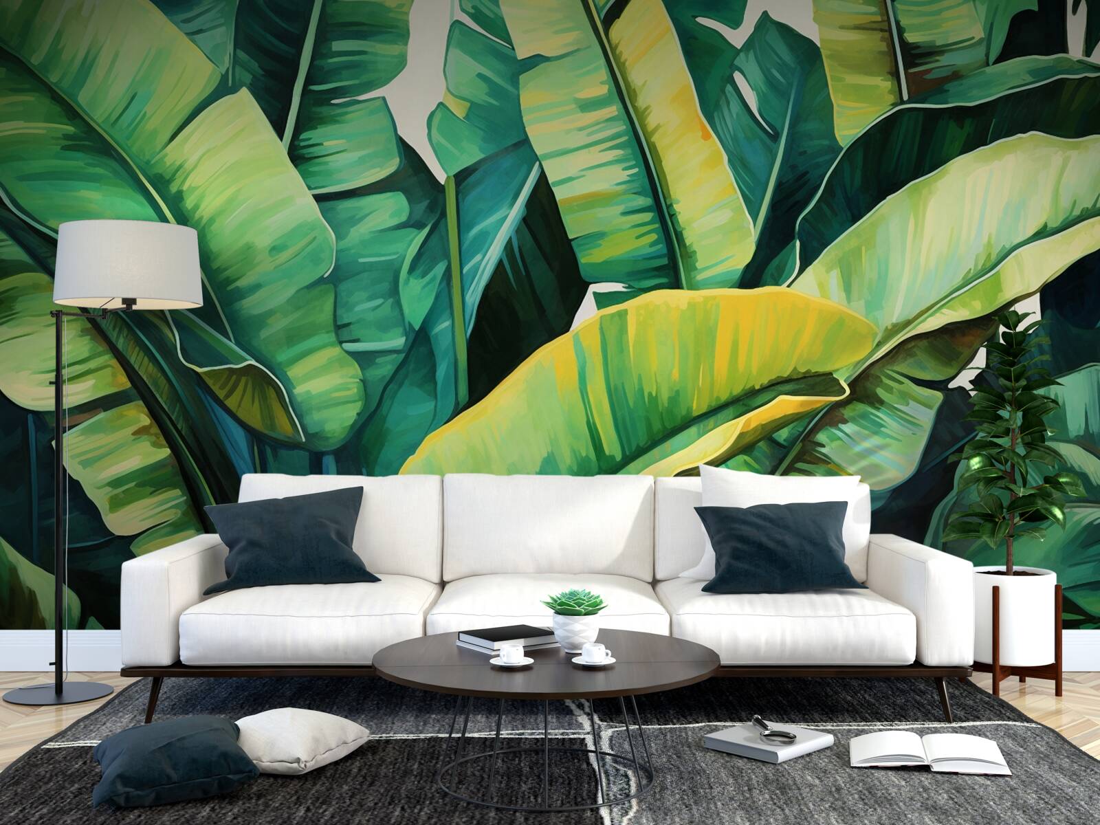 Фотошпалери велике широке листя папороті