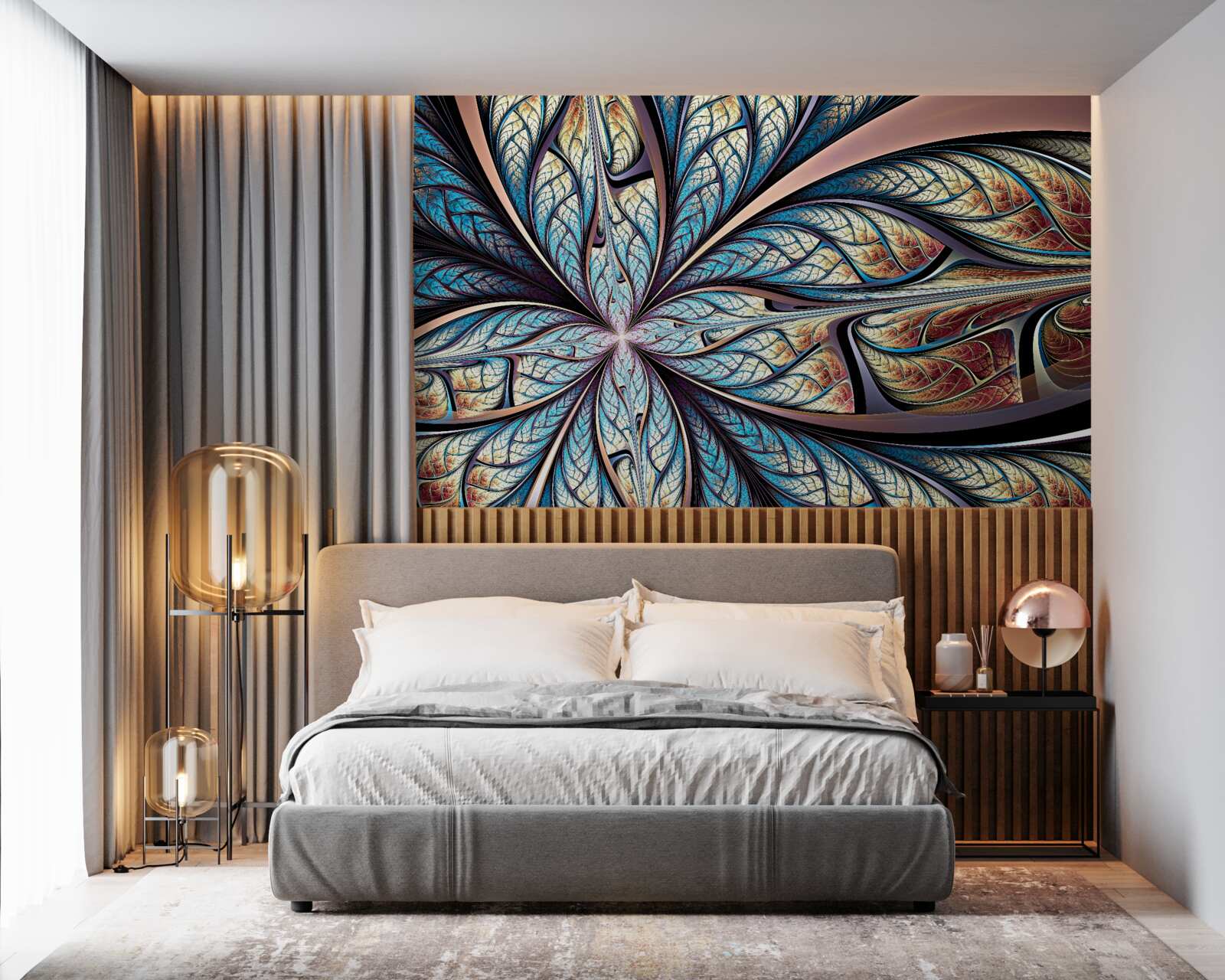 Фотошпалери пальмове листя в абстракції