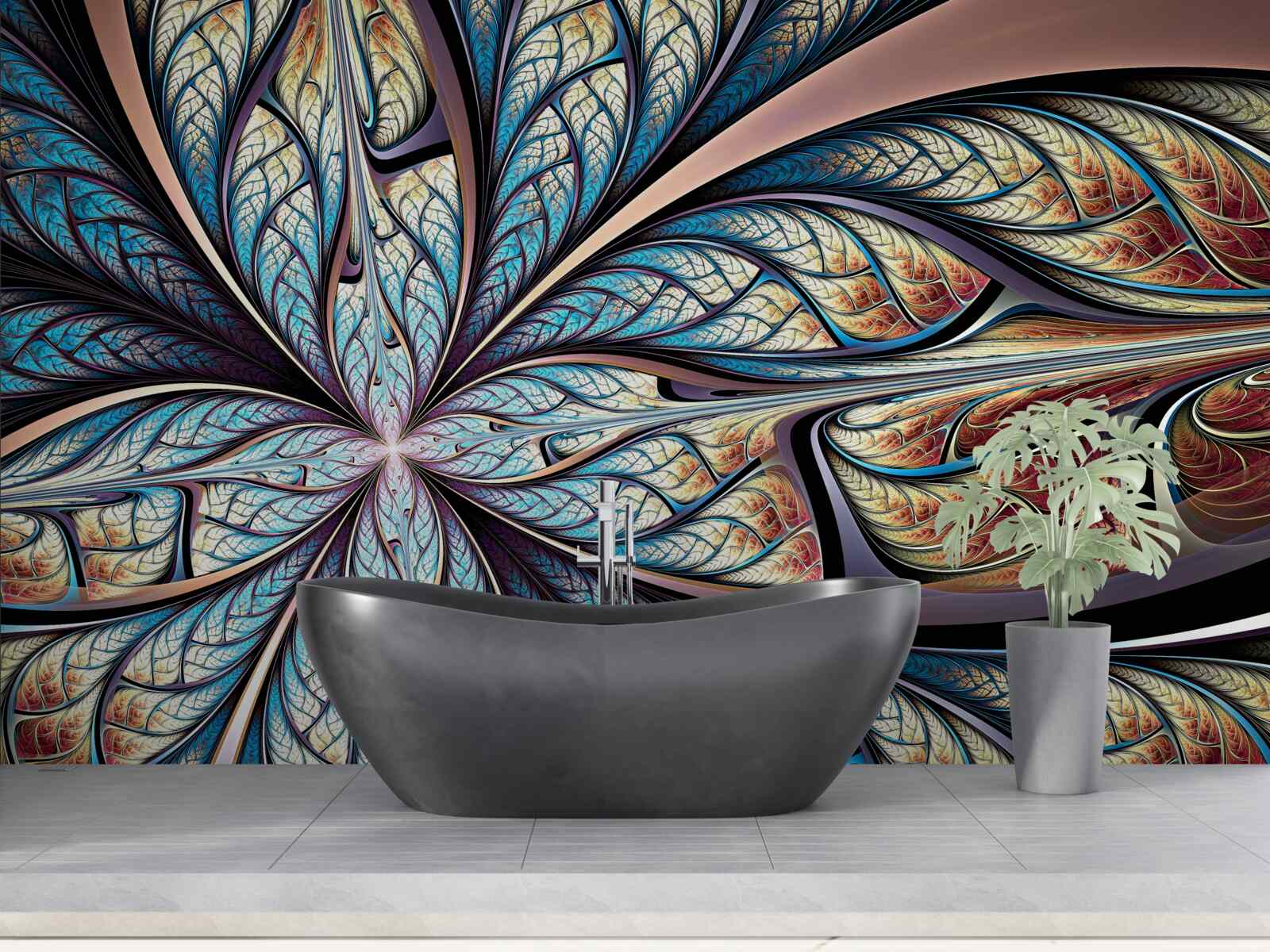 Фотошпалери пальмове листя в абстракції