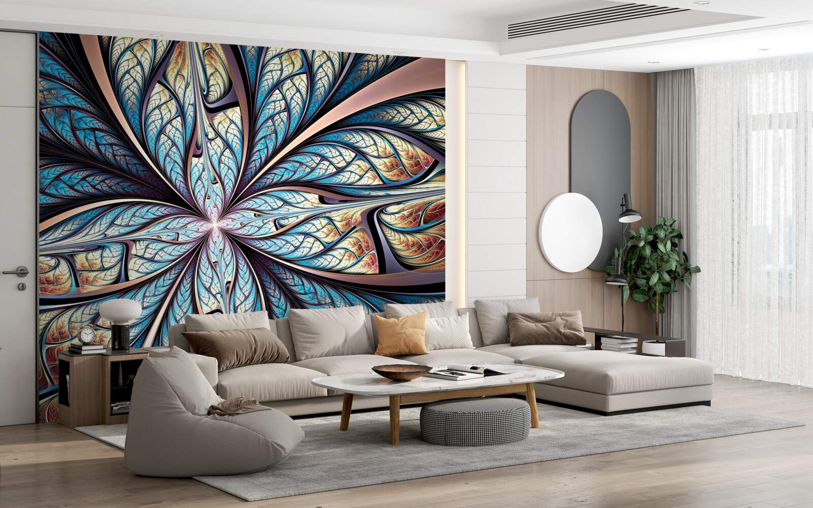 Фотошпалери пальмове листя в абстракції