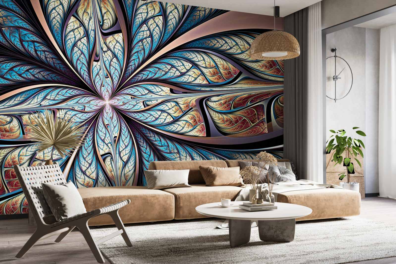 Фотошпалери пальмове листя в абстракції