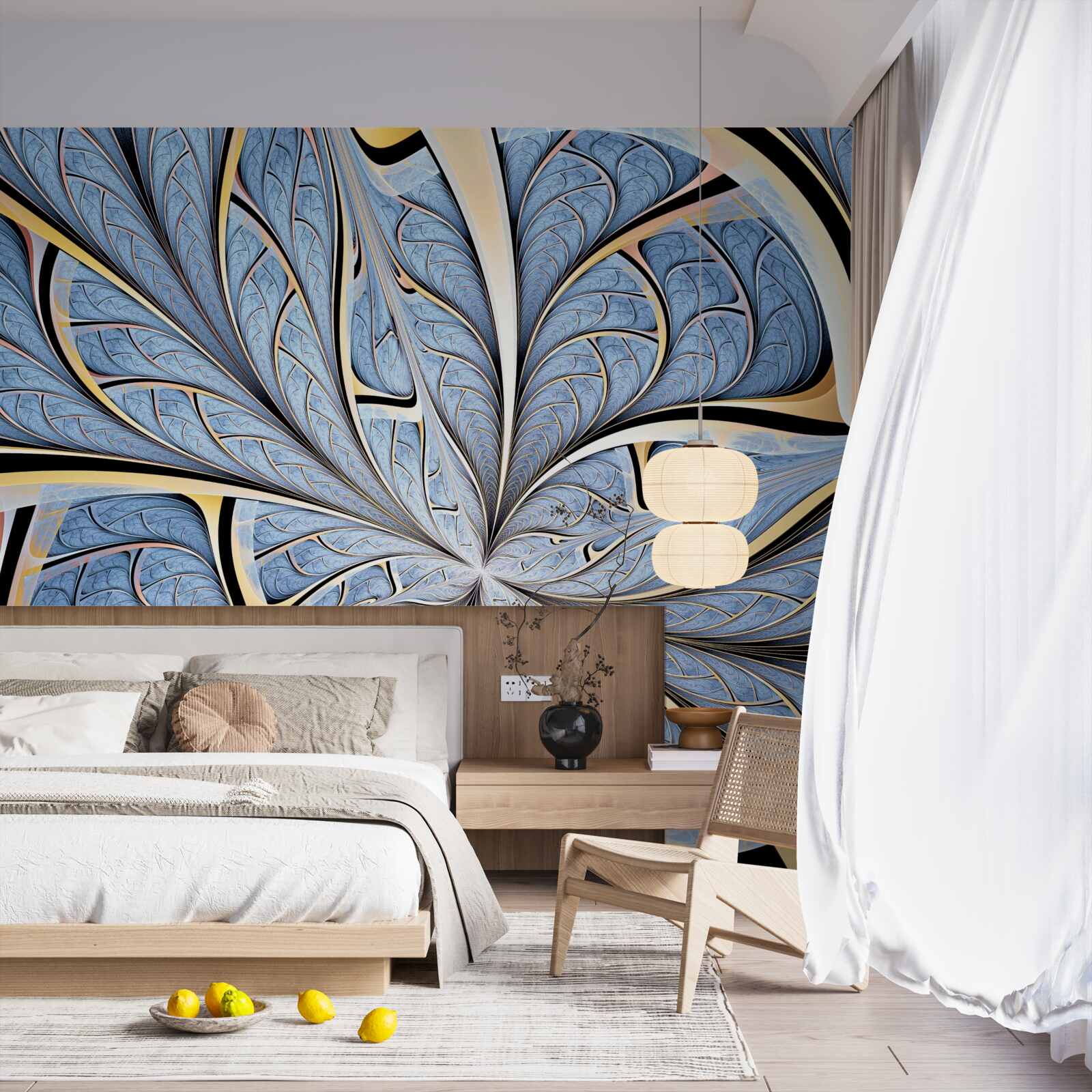 Фотошпалери стеля виконана зі скла, що забезпечує вид на небо