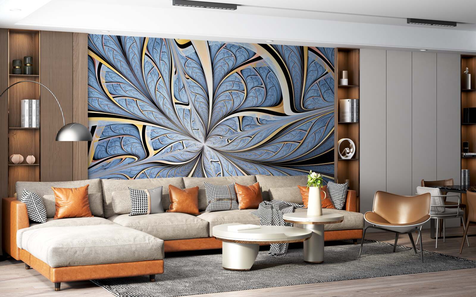 Фотошпалери стеля виконана зі скла, що забезпечує вид на небо