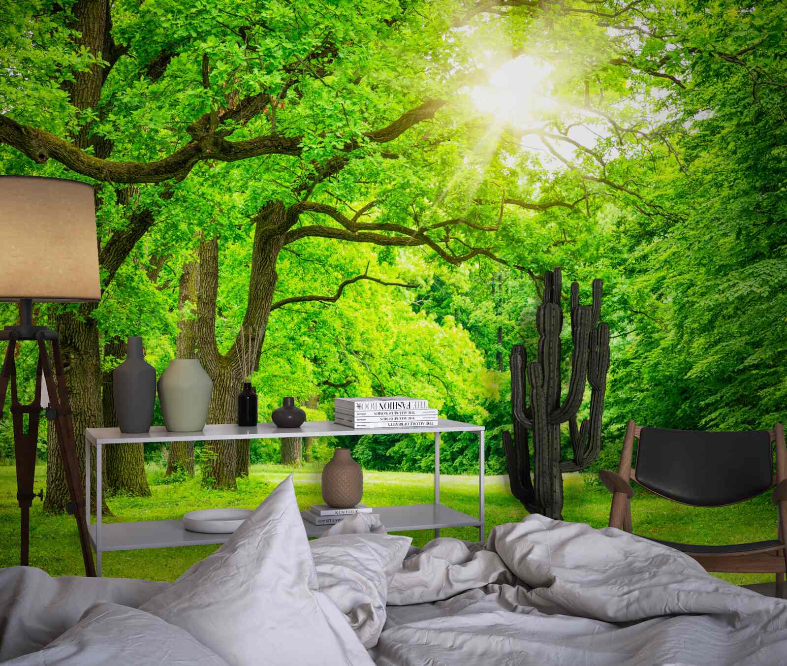 Фотошпалери мальовничий пейзаж літнього лісу