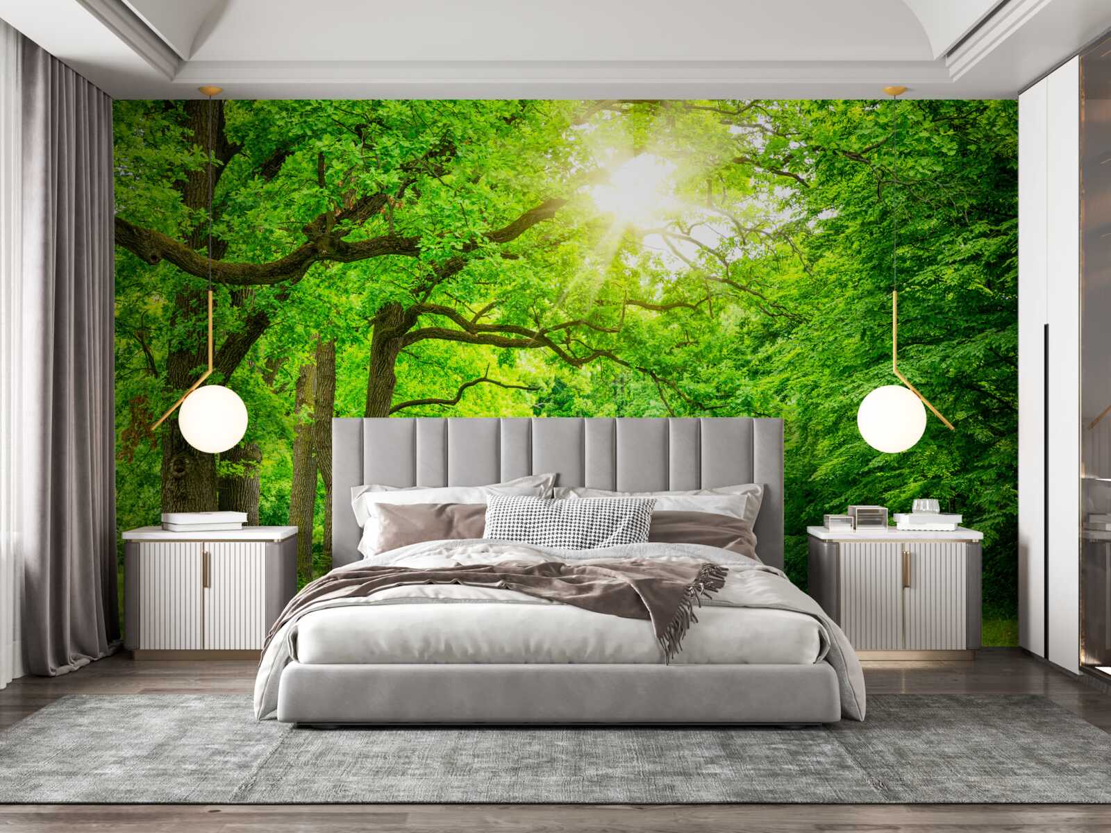 Фотошпалери мальовничий пейзаж літнього лісу