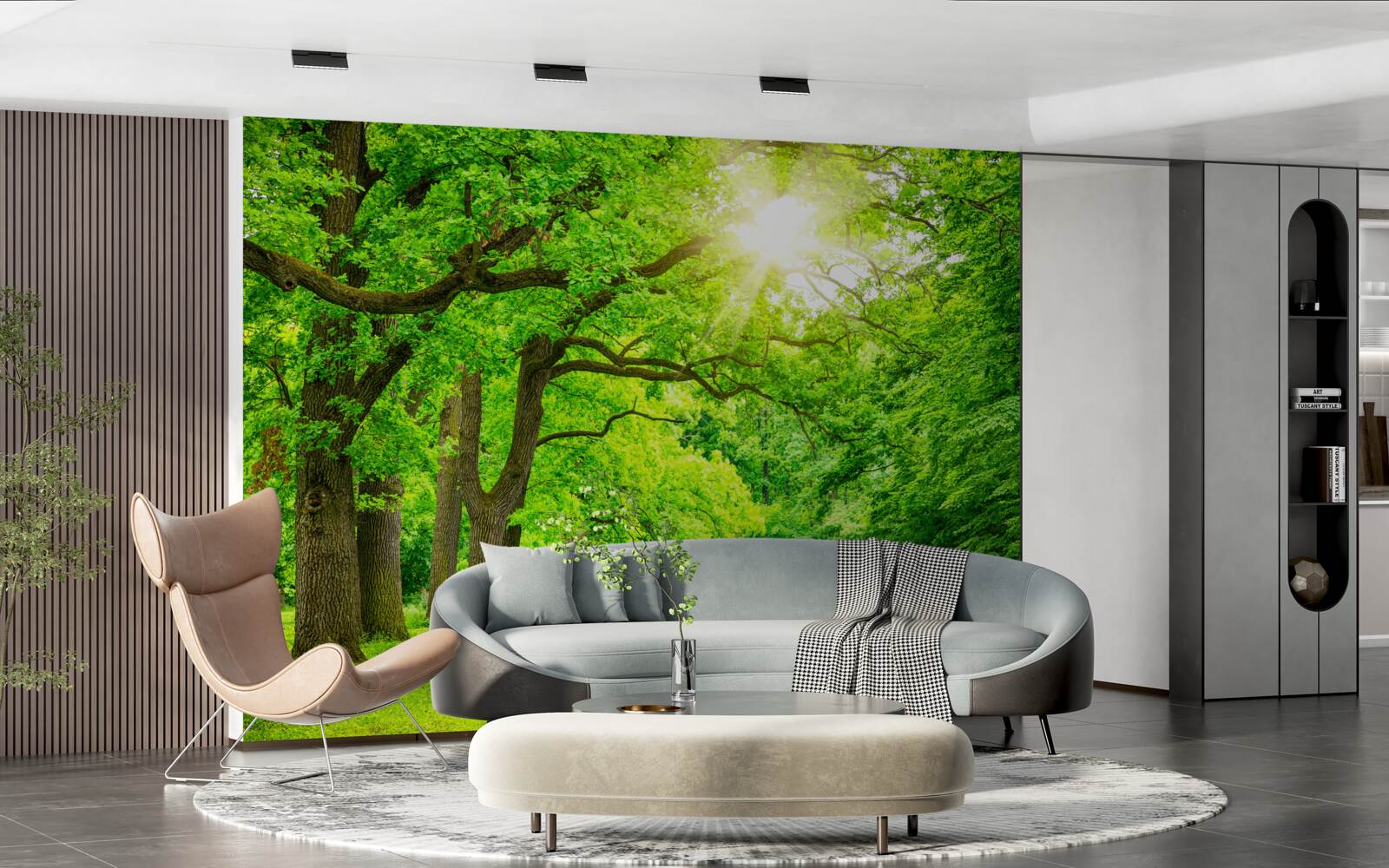 Фотошпалери мальовничий пейзаж літнього лісу