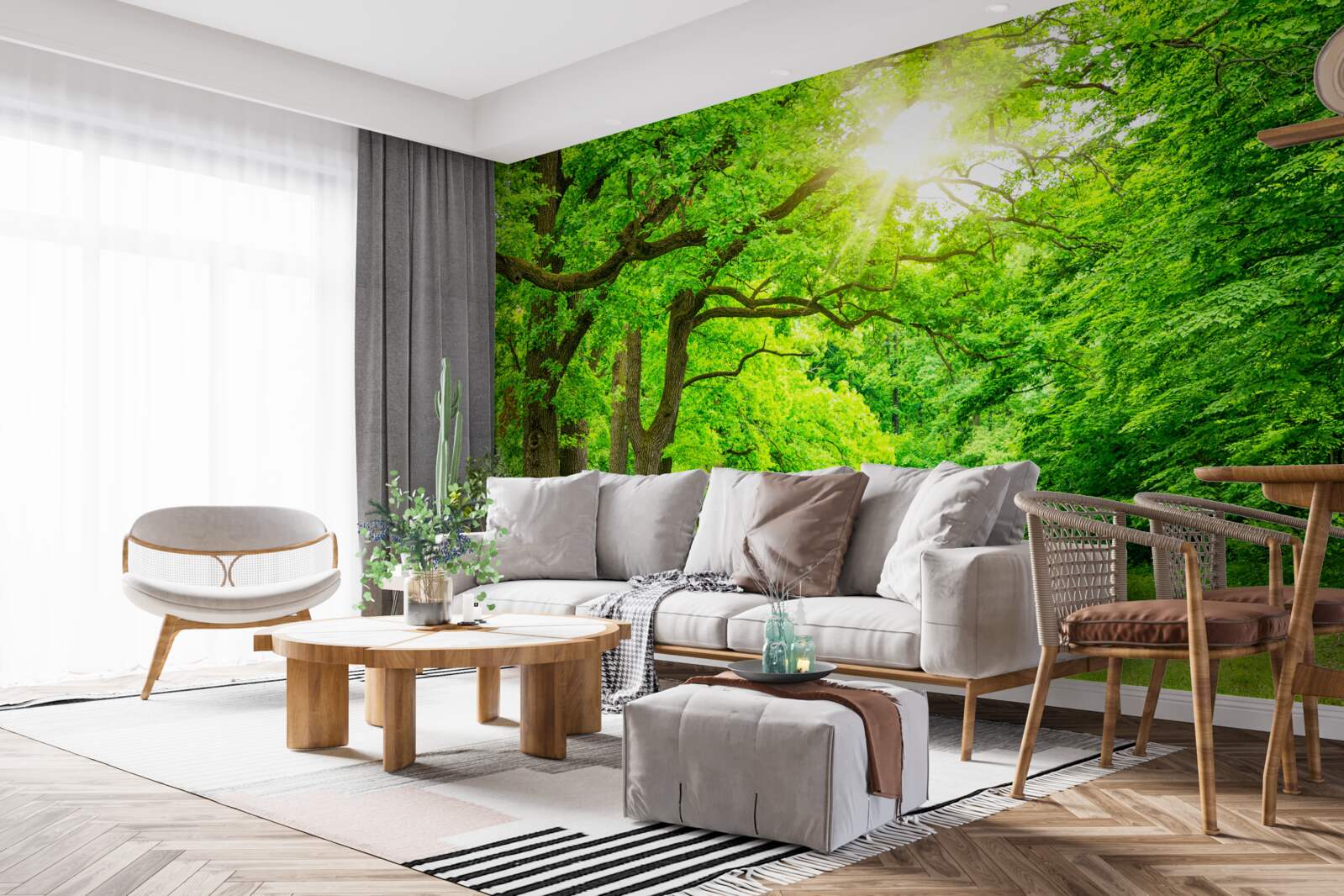 Фотошпалери мальовничий пейзаж літнього лісу