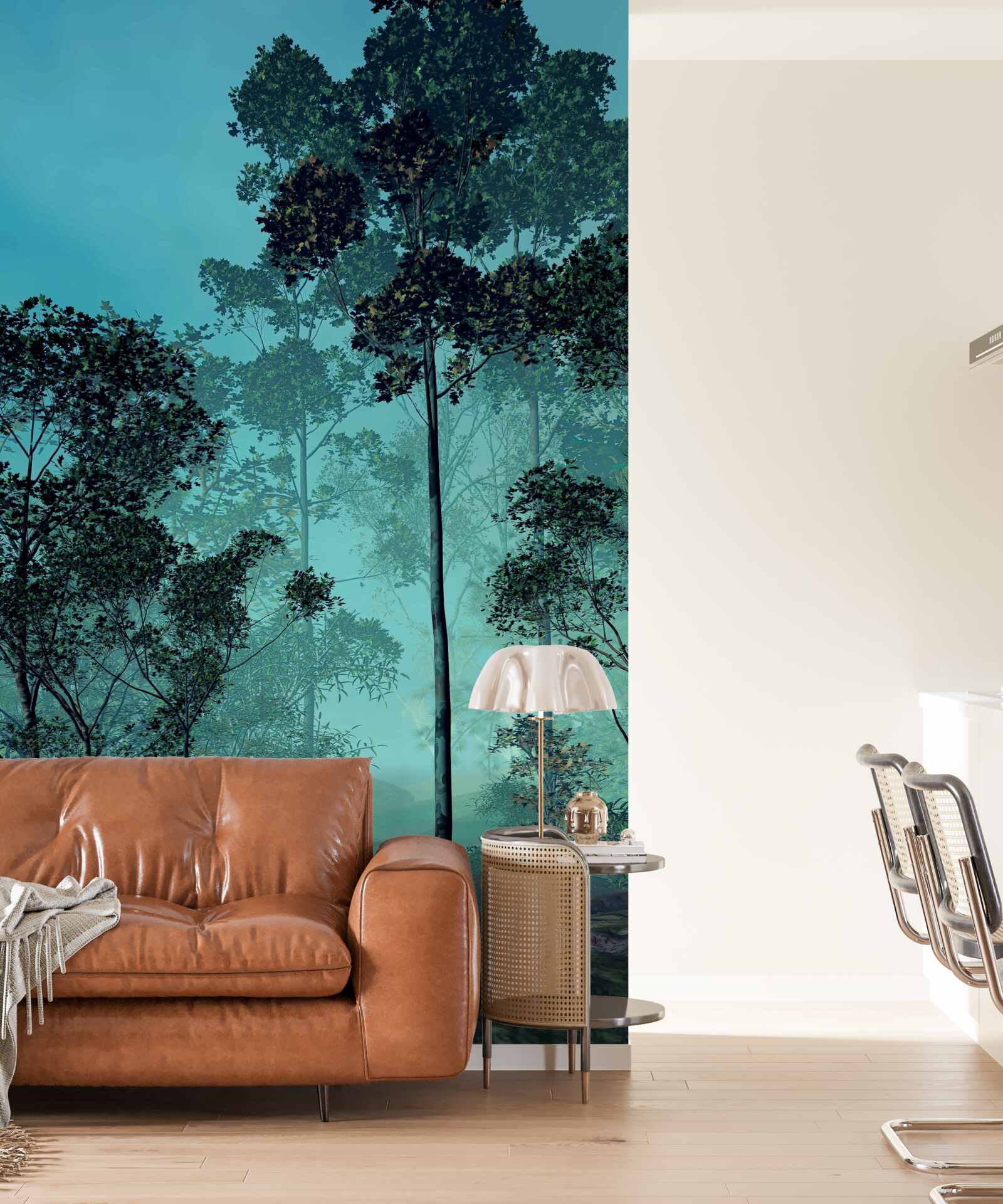 Фотошпалери чарівний ліс, оповитий густим туманом