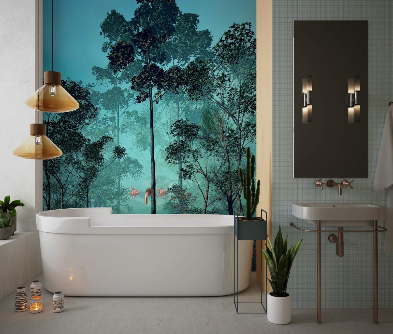 Фотошпалери чарівний ліс, оповитий густим туманом