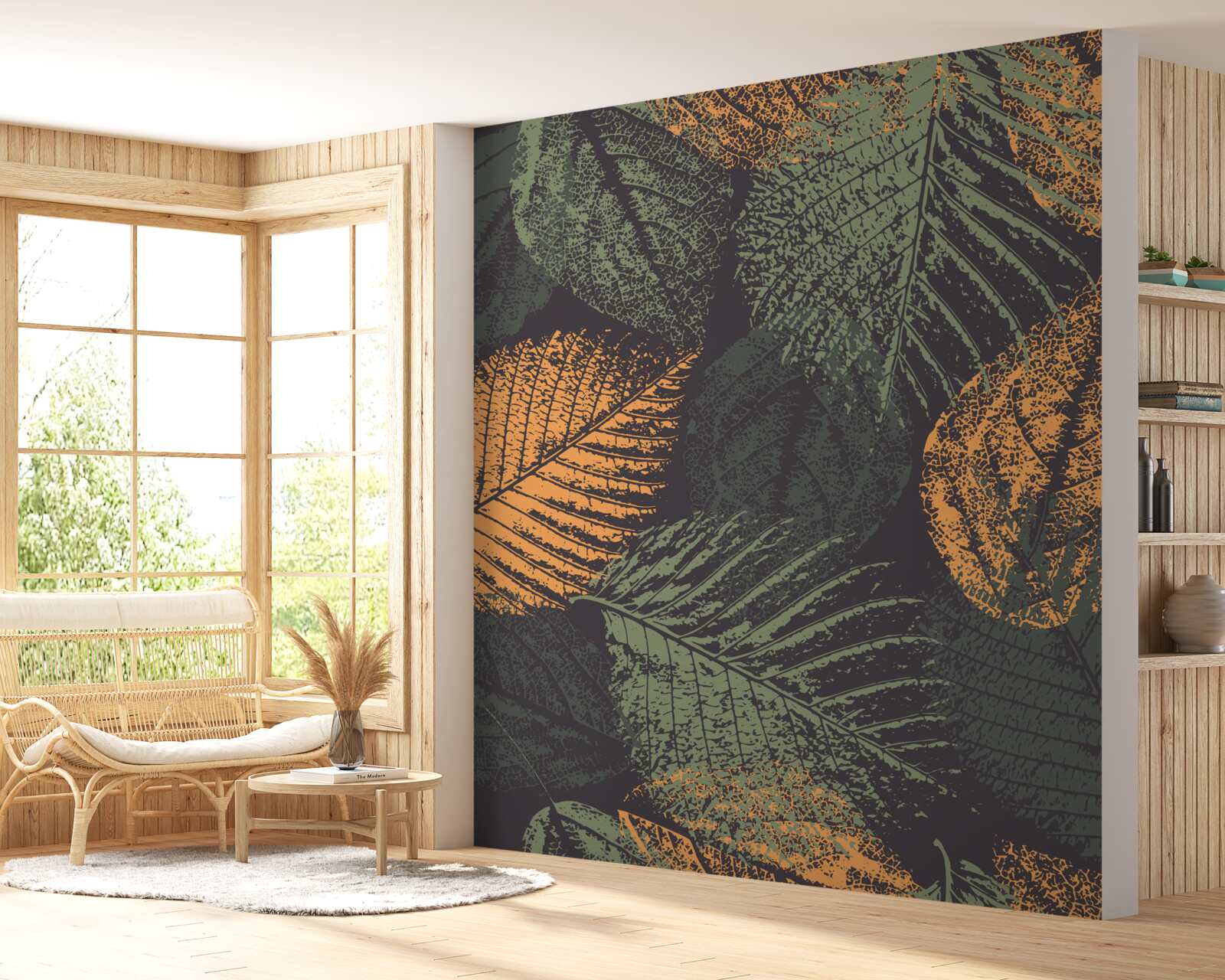 Фотошпалери акварелі із зображенням осіннього листя