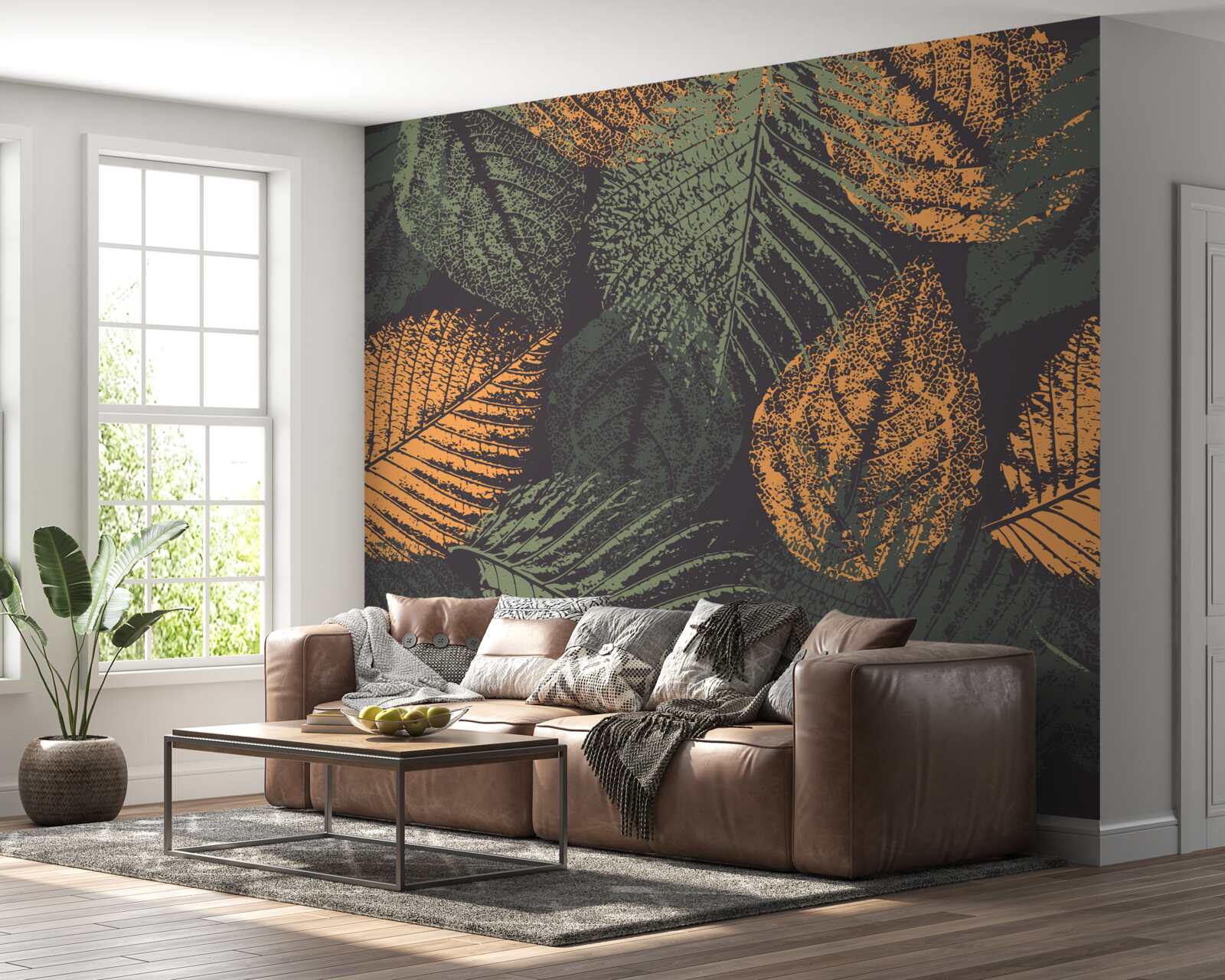 Фотошпалери акварелі із зображенням осіннього листя