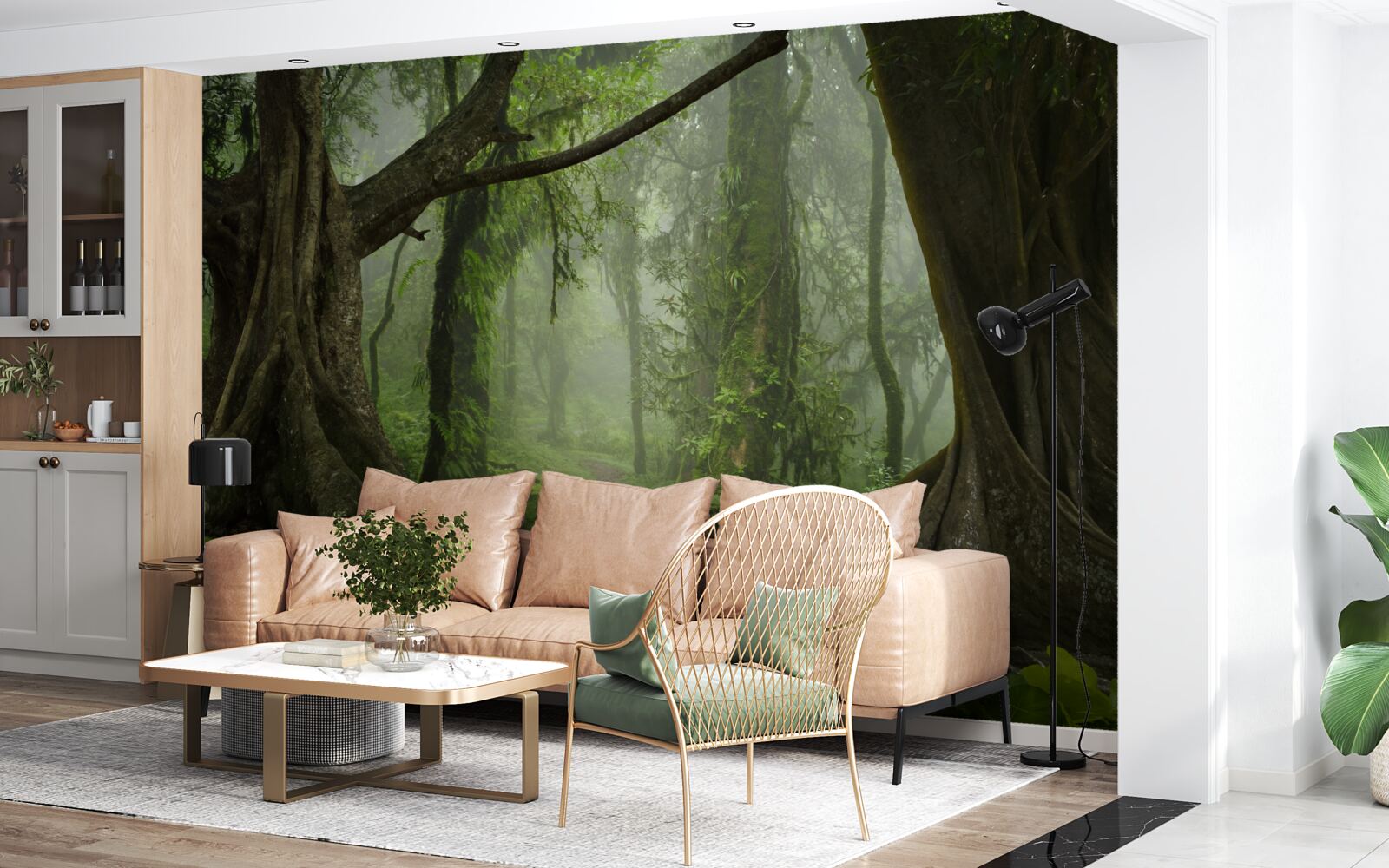 Фотошпалери містична стежка, оточена густим лісом