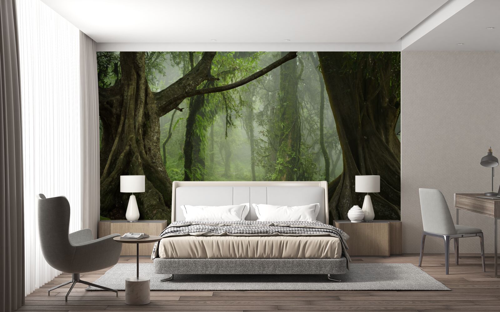 Фотошпалери містична стежка, оточена густим лісом