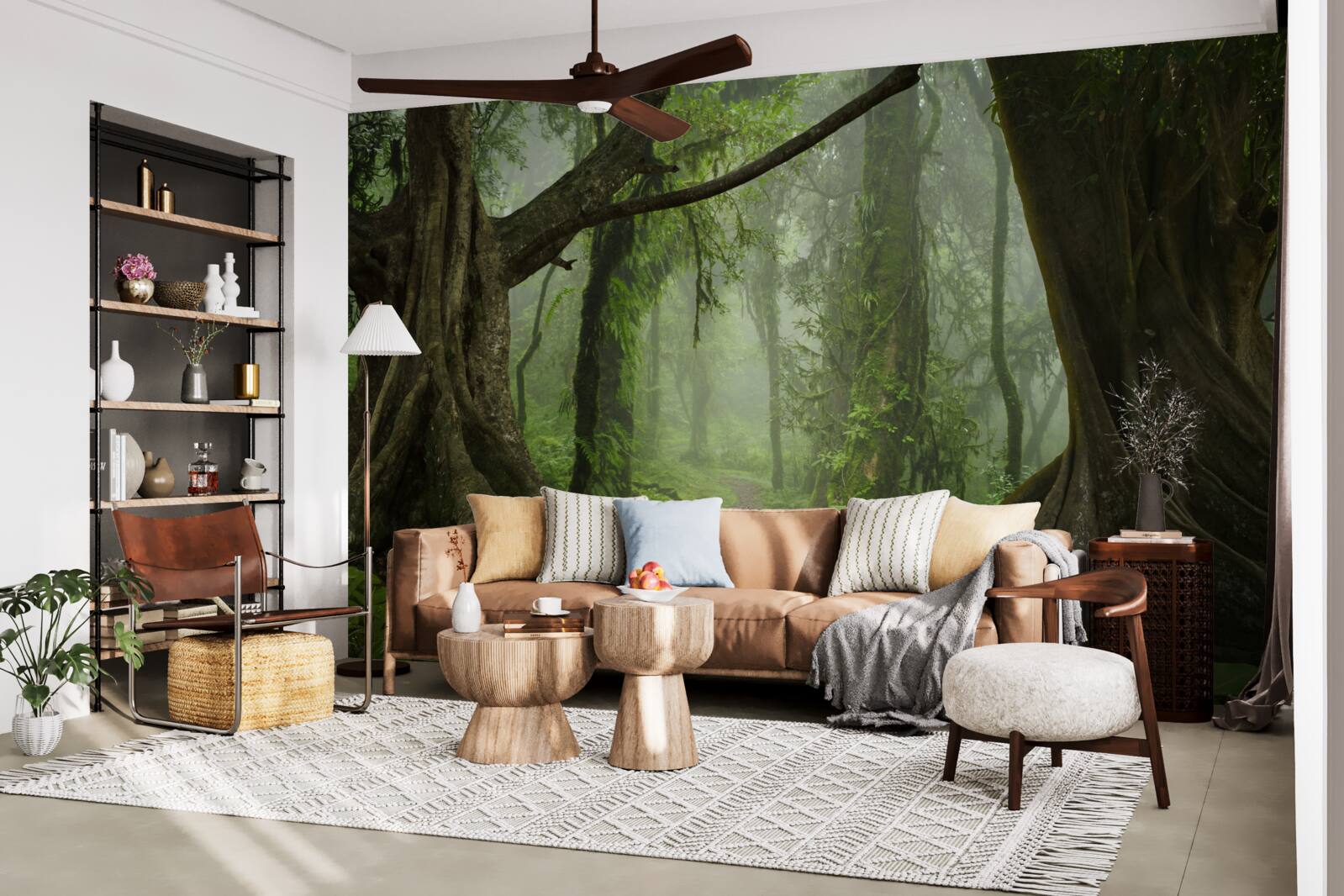 Фотошпалери містична стежка, оточена густим лісом