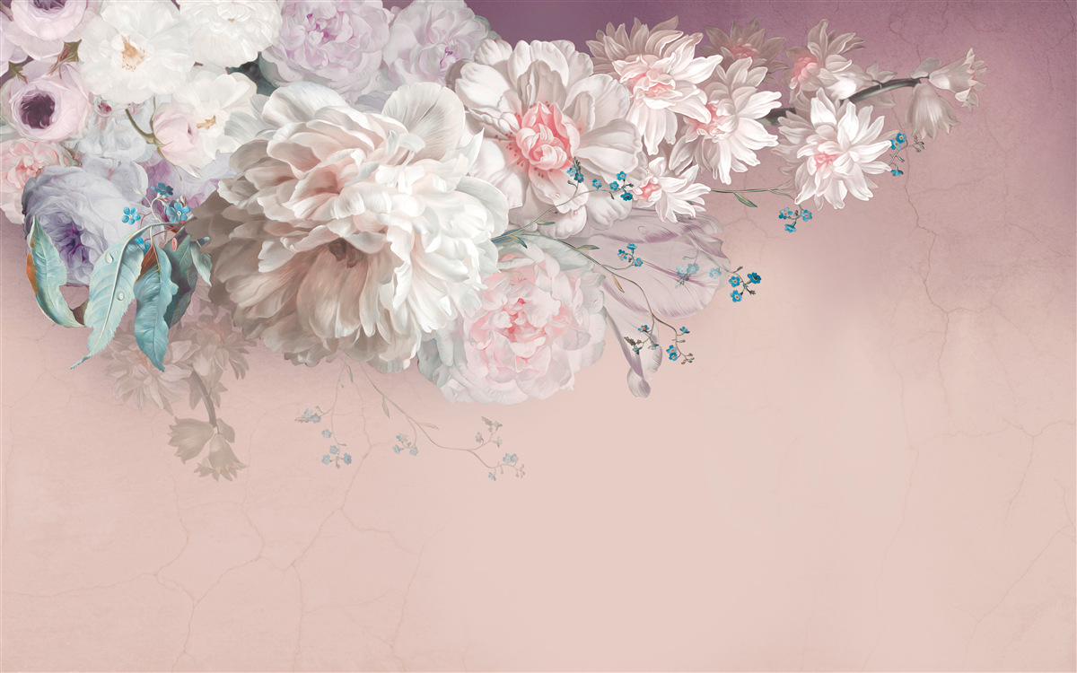 Фотошпалери на одній гілочці розвиваються ніжні, світлі бутони