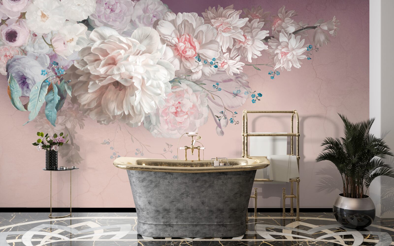 Фотошпалери на одній гілочці розвиваються ніжні, світлі бутони