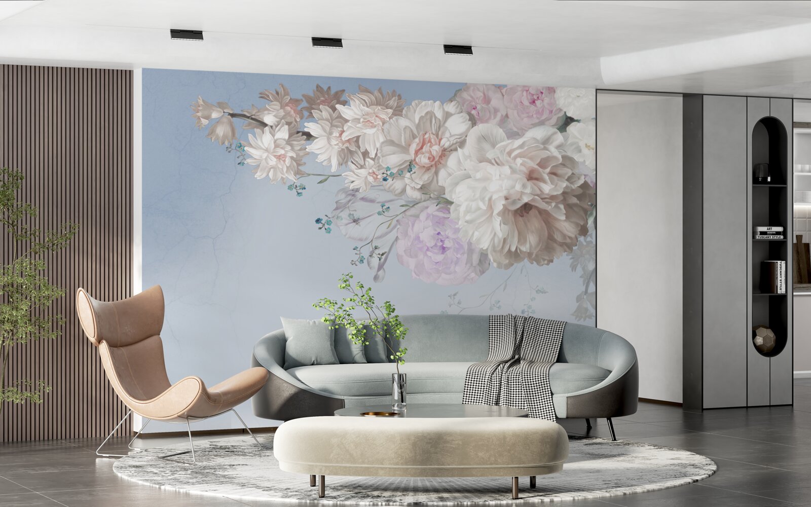 Фотошпалери тонка гілка дорослого дерева в розквіті сил