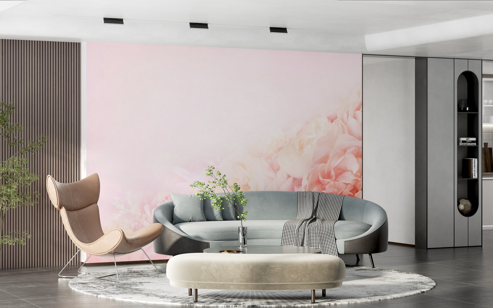 Фотошпалери тонкі рожеві квіти