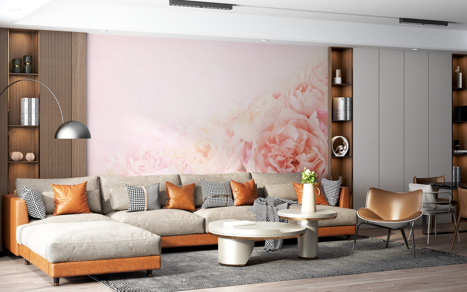 Фотошпалери тонкі рожеві квіти