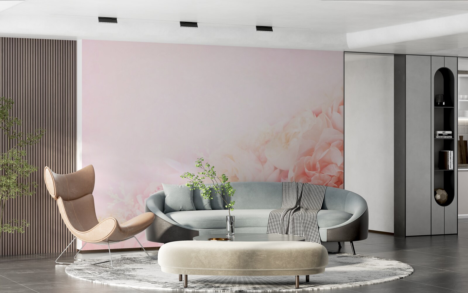 Фотошпалери тонкі рожеві квіти