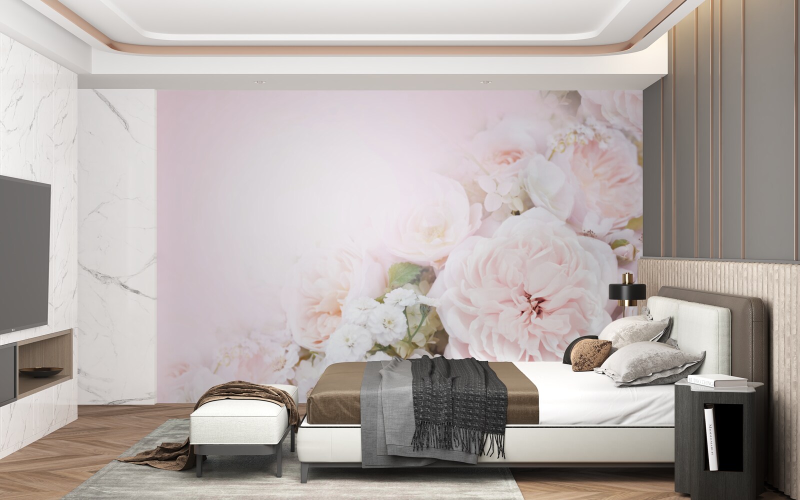 Фотошпалери яскраве тло прикрашене ніжними квітами