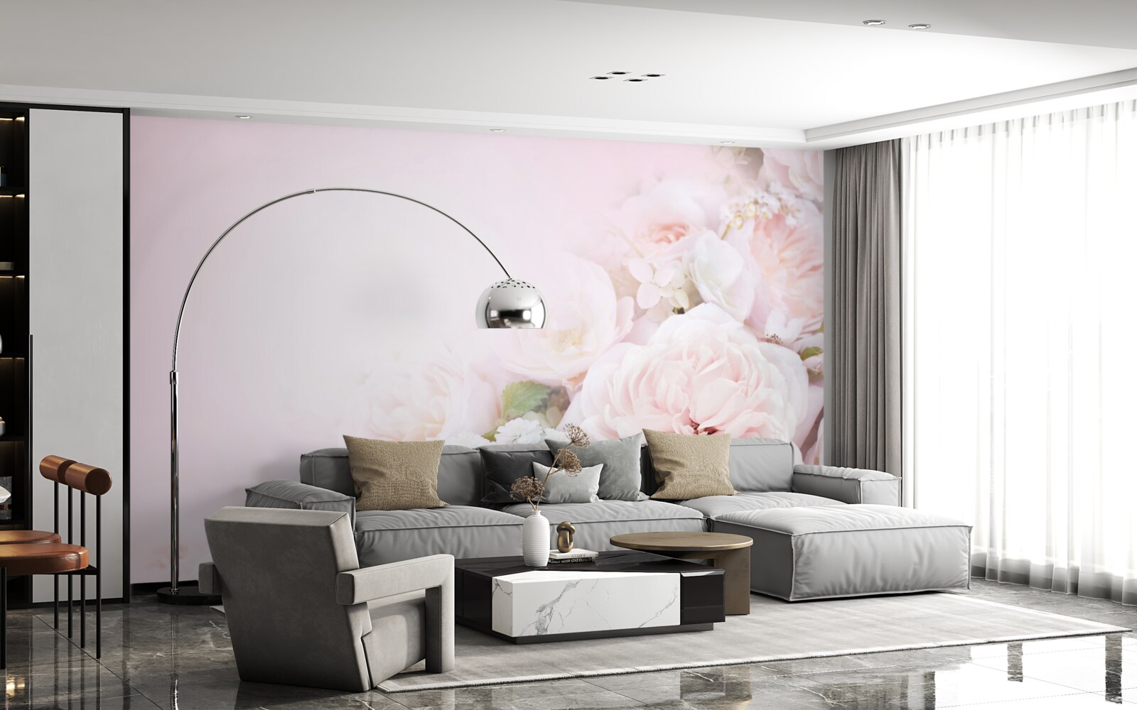 Фотошпалери яскраве тло прикрашене ніжними квітами