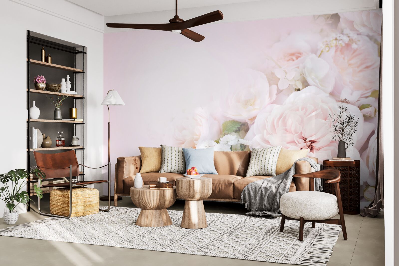 Фотошпалери яскраве тло прикрашене ніжними квітами