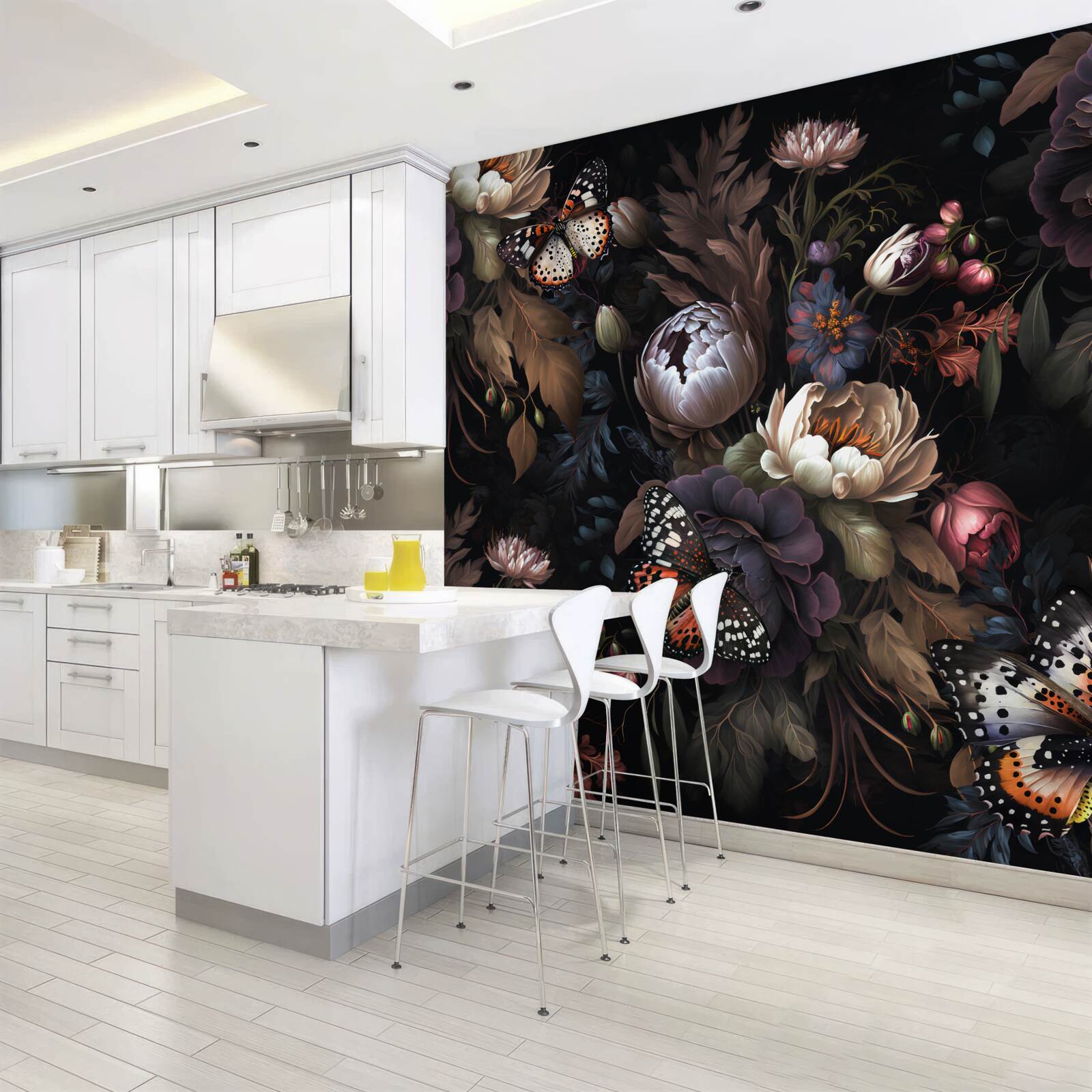 Фотошпалери коли настає ніч, квіти засинають