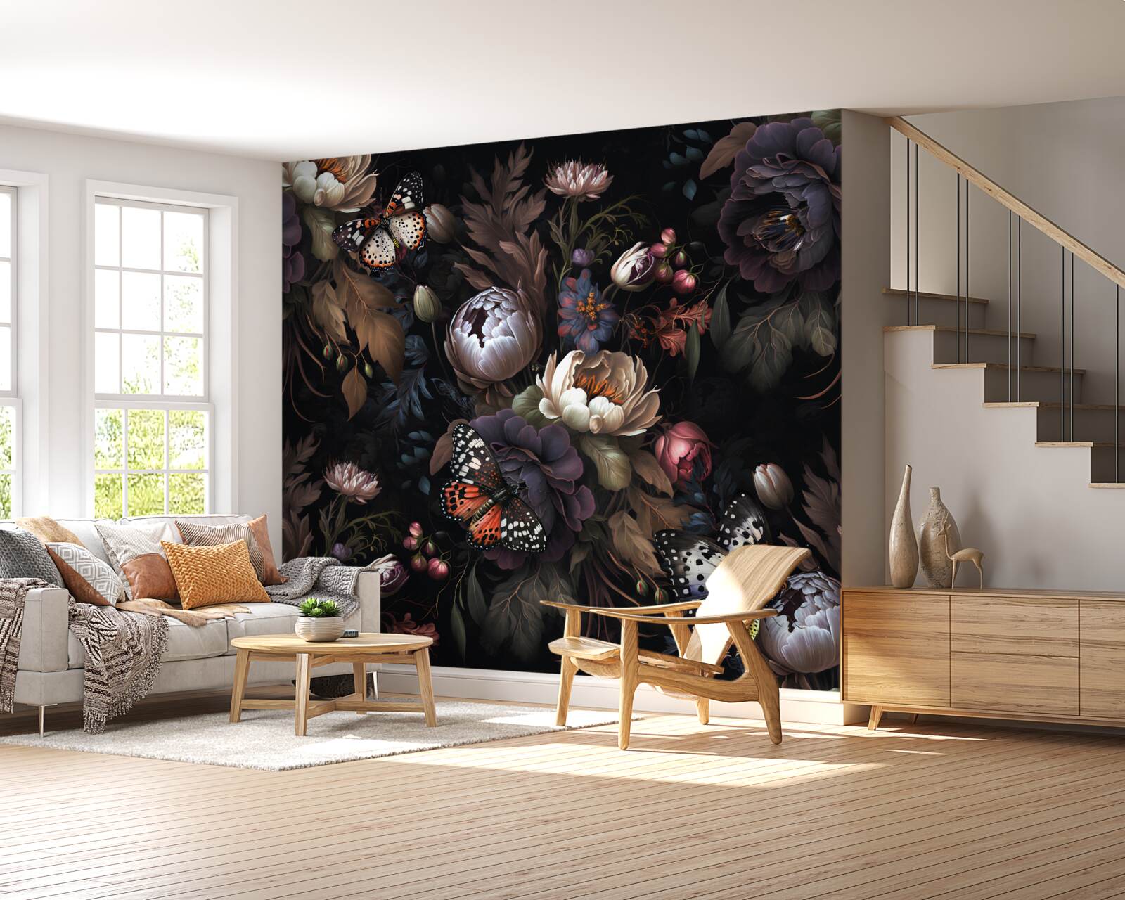 Фотошпалери коли настає ніч, квіти засинають