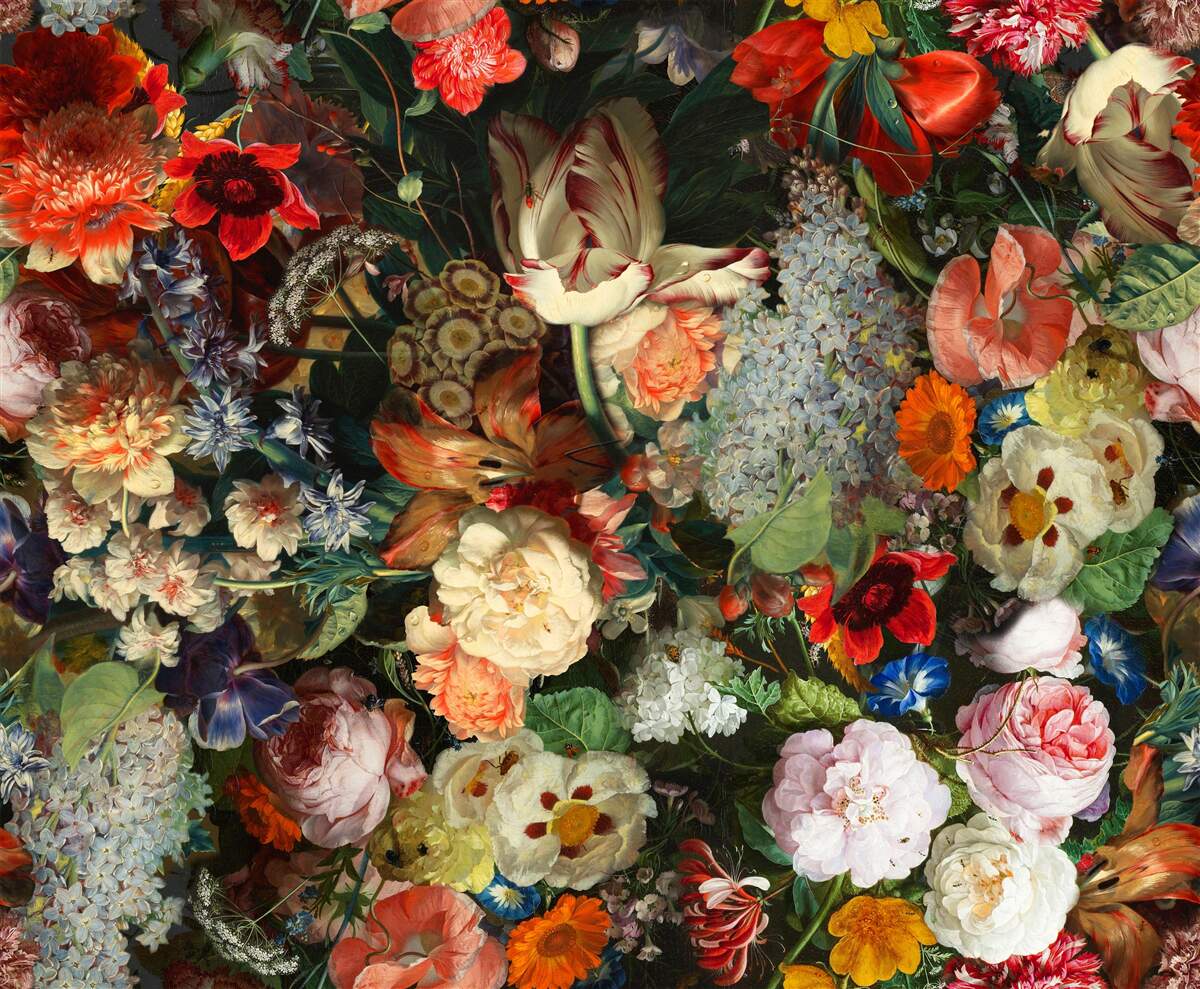 Фотошпалери Живі сезонні квіти в розквіті влітку