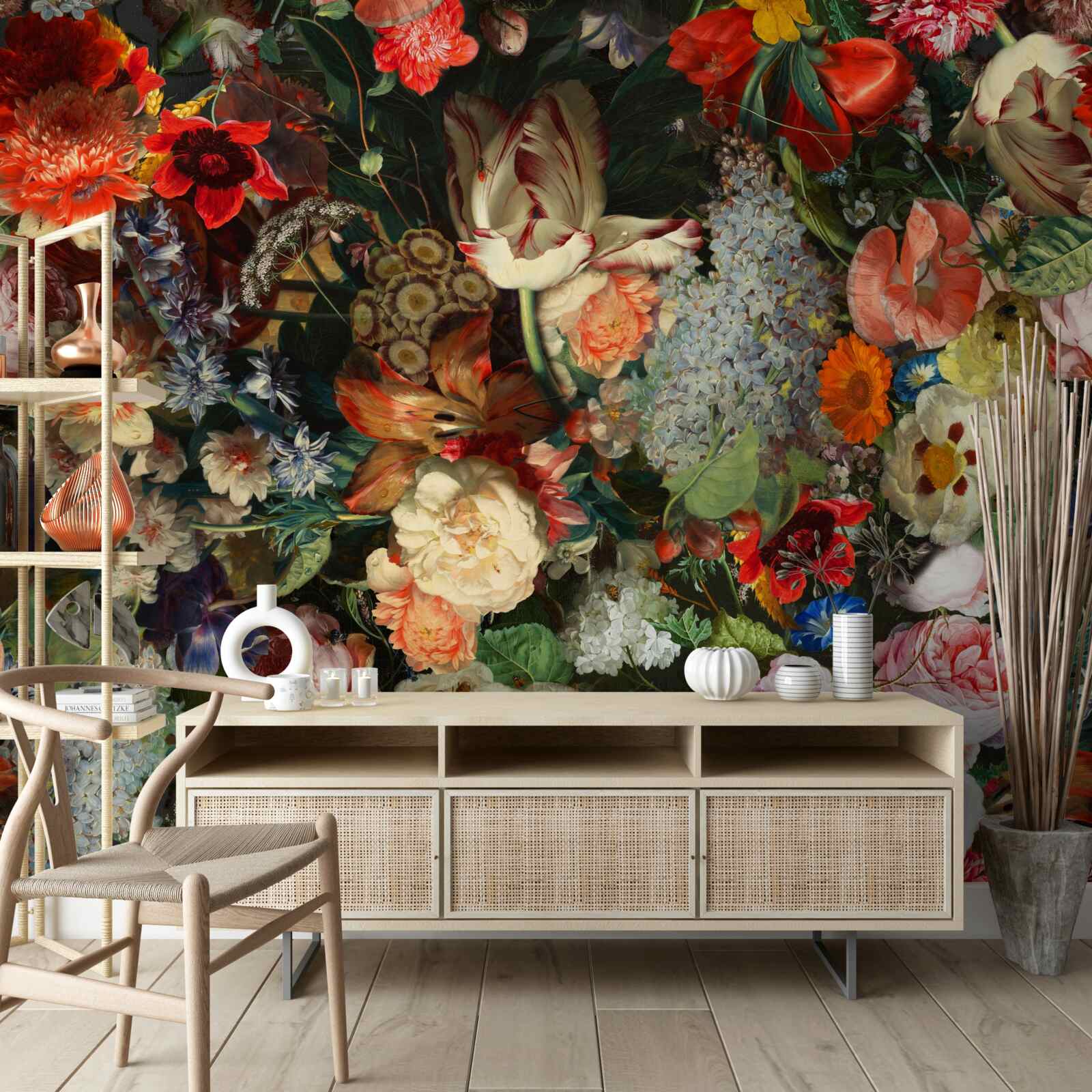 Фотошпалери Живі сезонні квіти в розквіті влітку