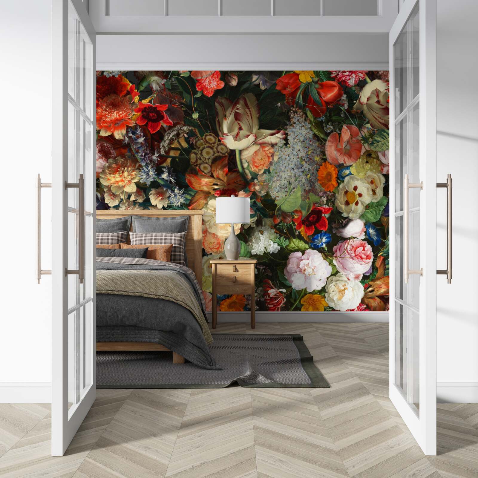 Фотошпалери Живі сезонні квіти в розквіті влітку