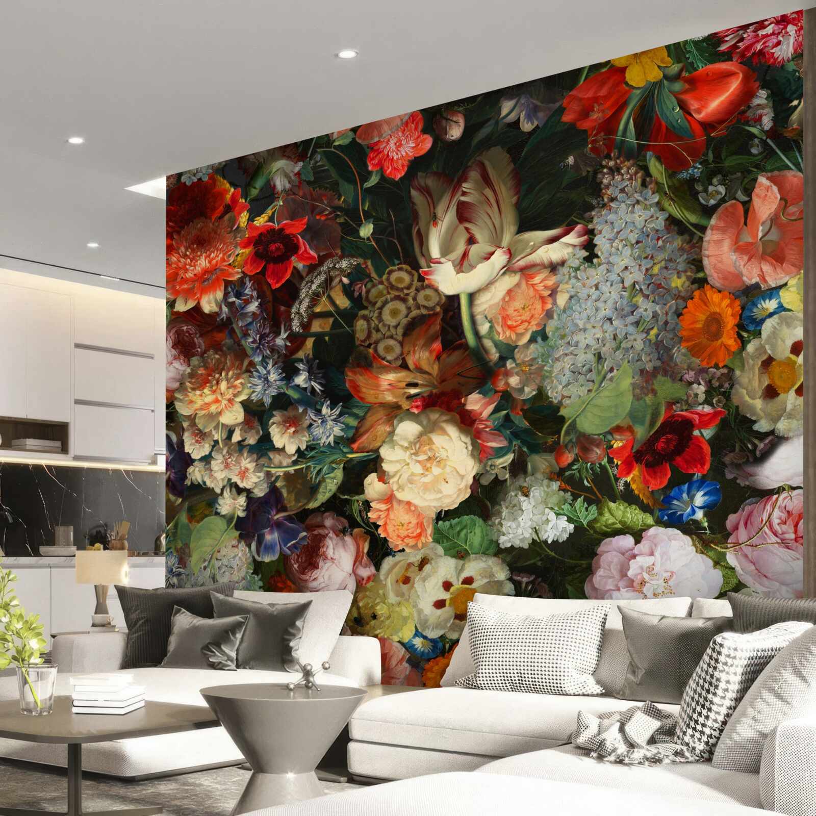 Фотошпалери Живі сезонні квіти в розквіті влітку