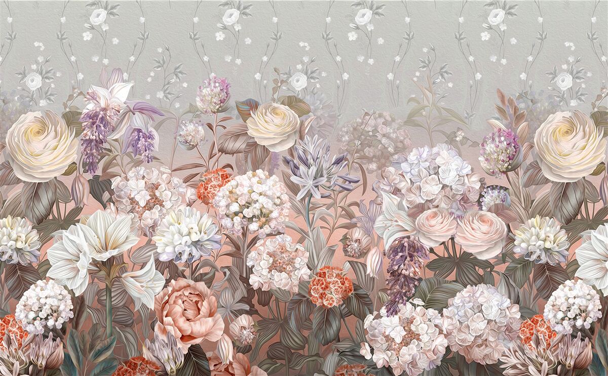 Фотошпалери квіти на лузі під нічним небом