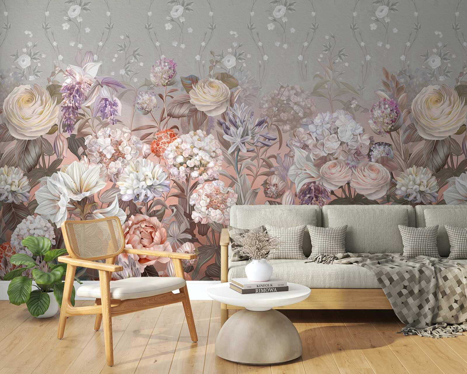 Фотошпалери квіти на лузі під нічним небом