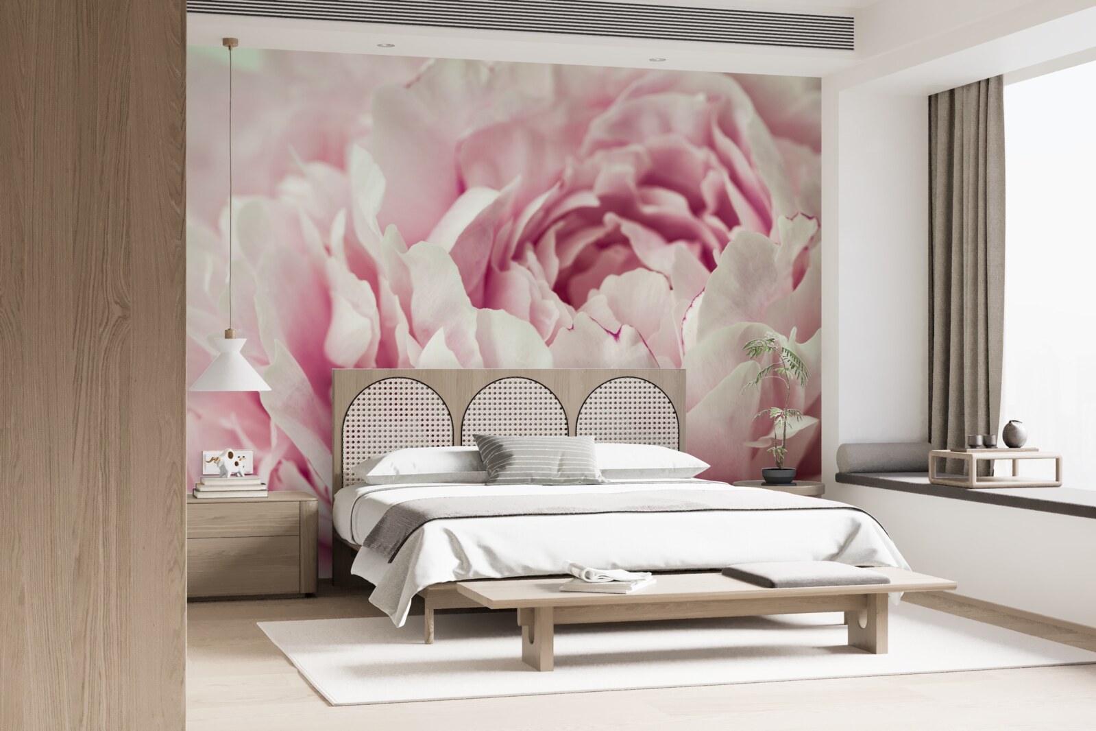 Фотошпалери м'яке листя рожевої квітки