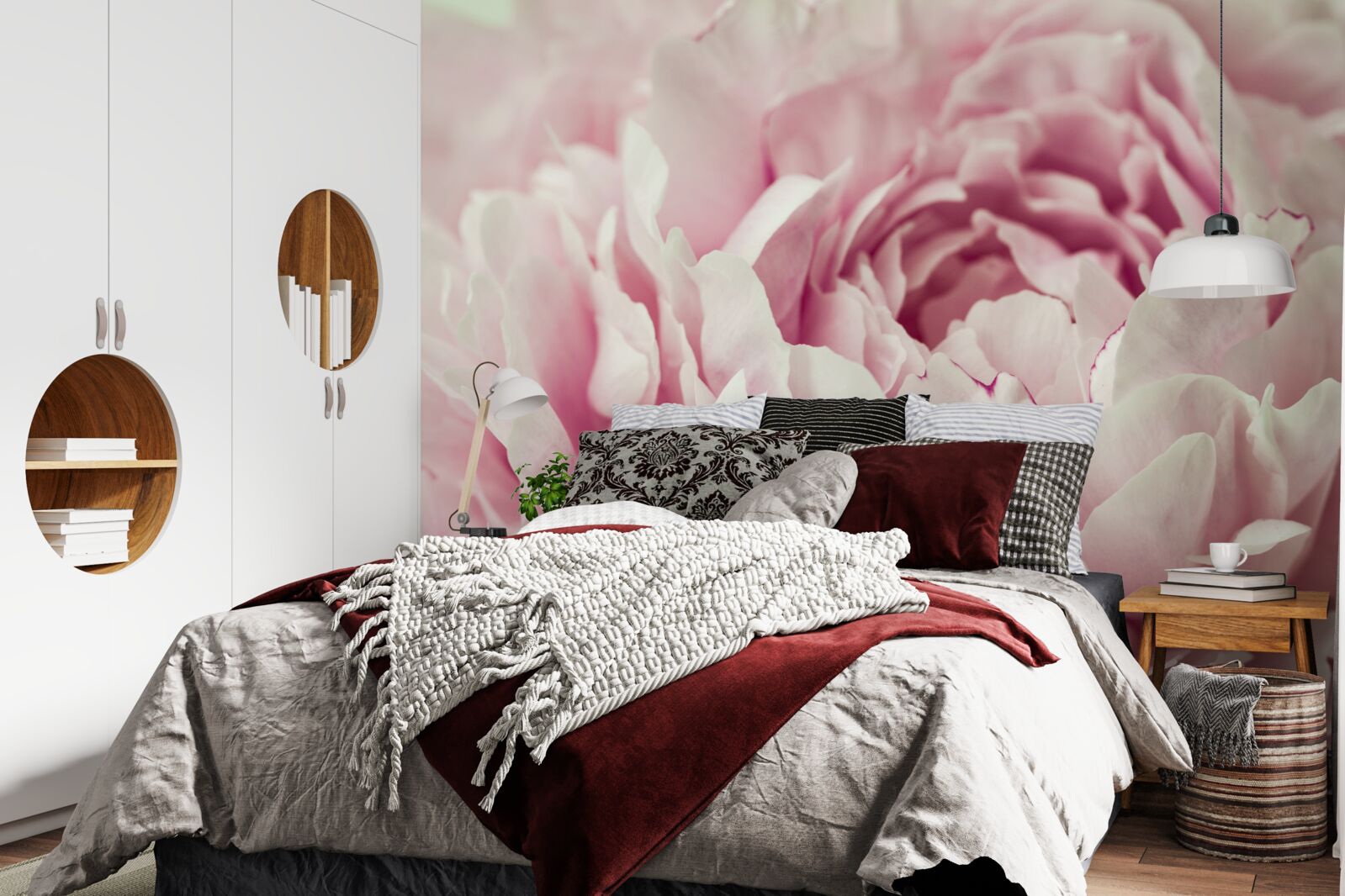 Фотошпалери м'яке листя рожевої квітки