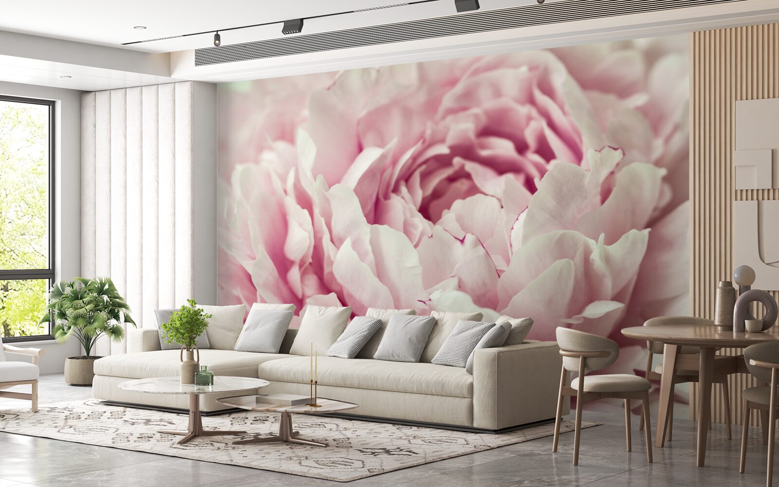 Фотошпалери м'яке листя рожевої квітки