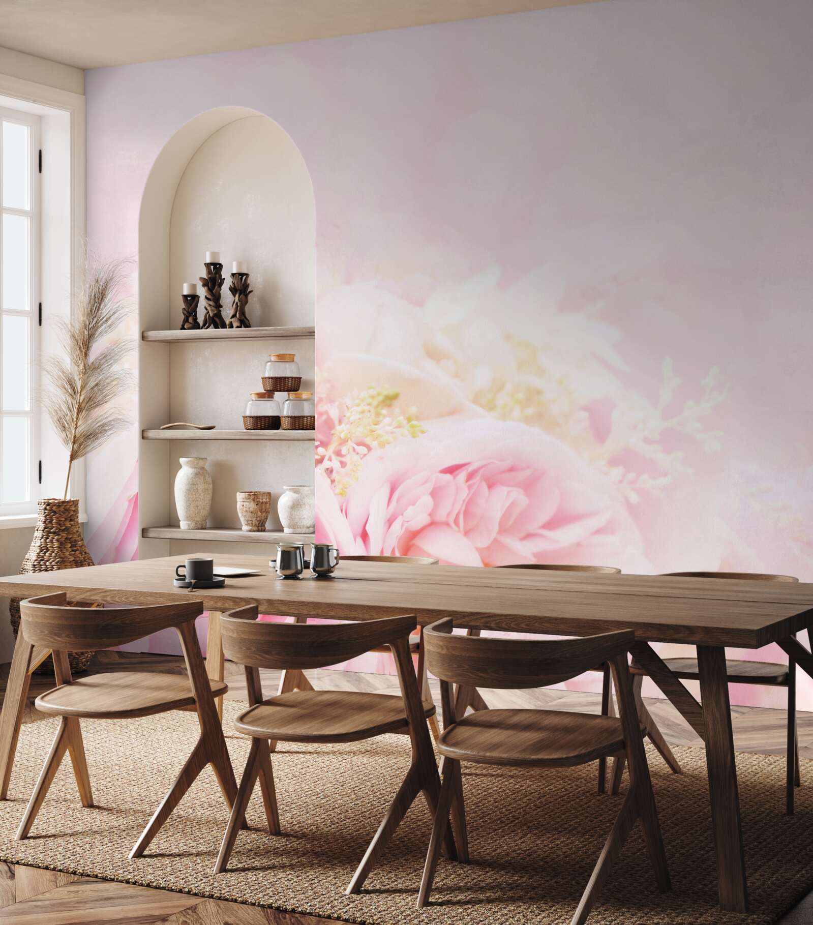 Фотошпалери набір півонієвих рожевих троянд