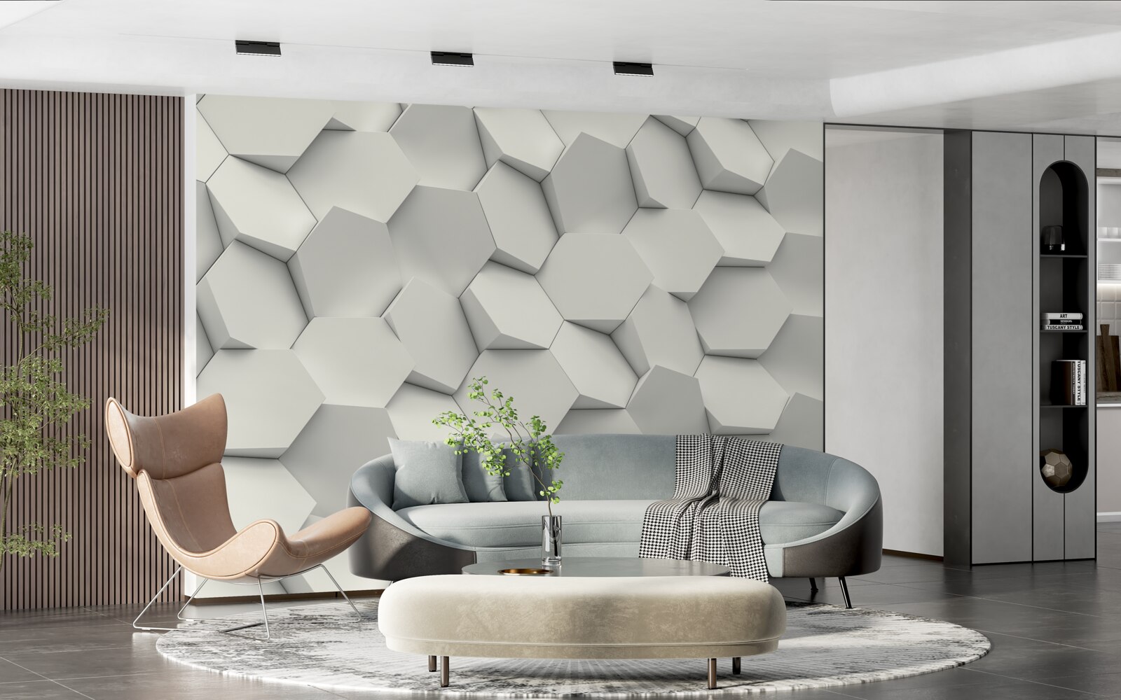 Фотошпалери шестикутники обертаються в різних напрямках