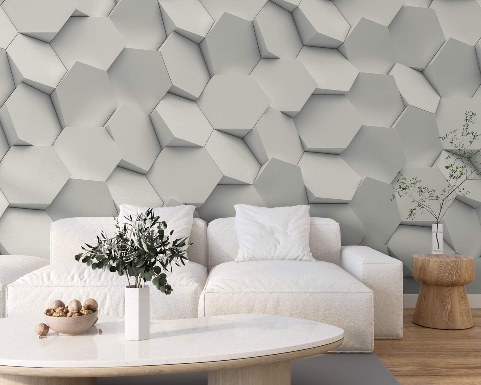 Фотошпалери шестикутники обертаються в різних напрямках