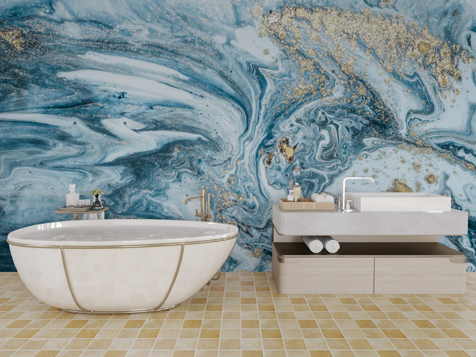 Фотошпалери рідина turkis blue