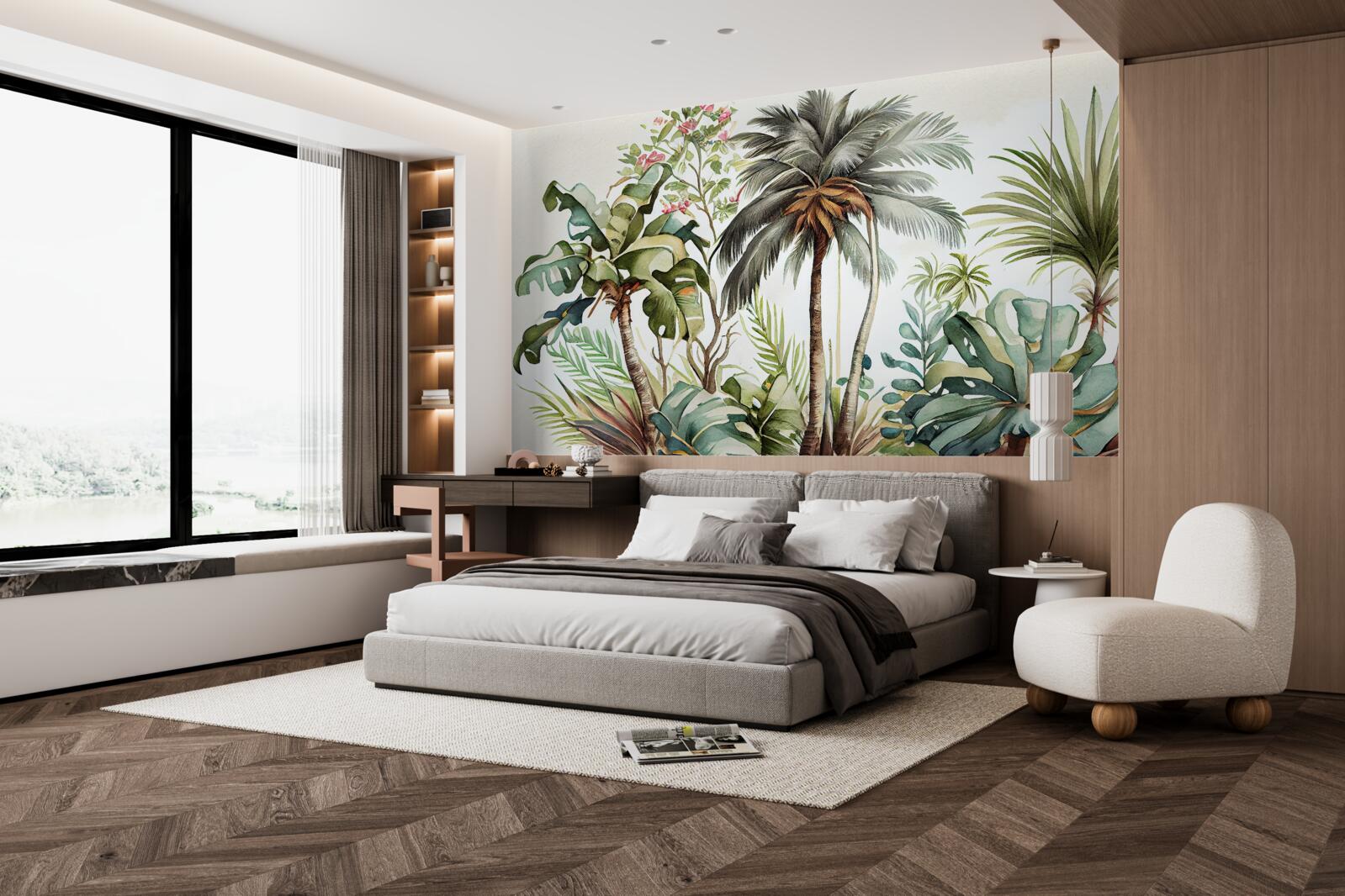 Фотошпалери тропічні рослини, в тому числі пальми