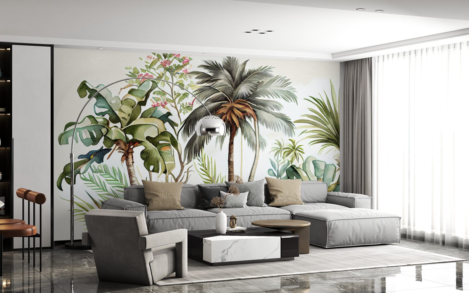 Фотошпалери тропічні рослини, в тому числі пальми