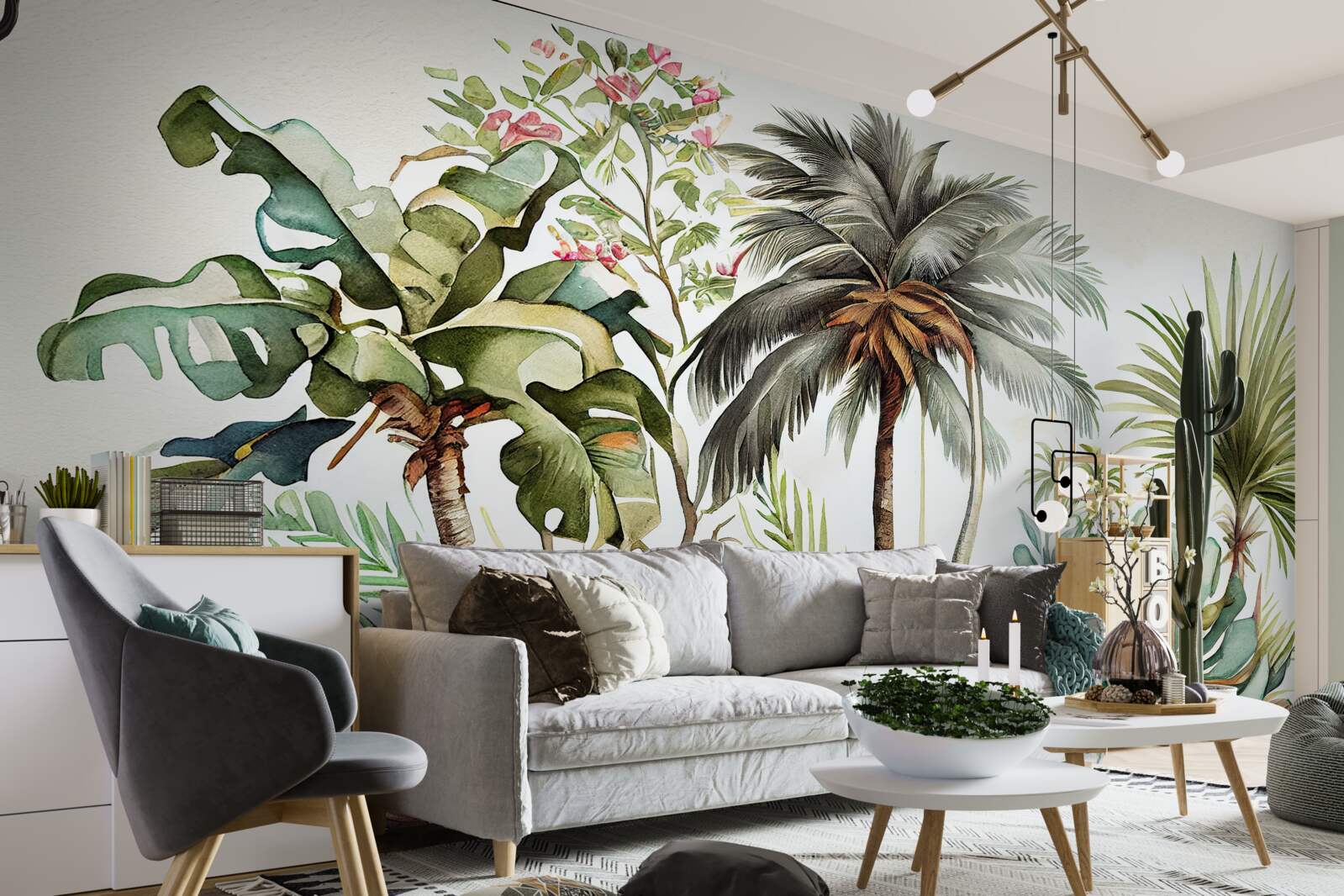 Фотошпалери тропічні рослини, в тому числі пальми