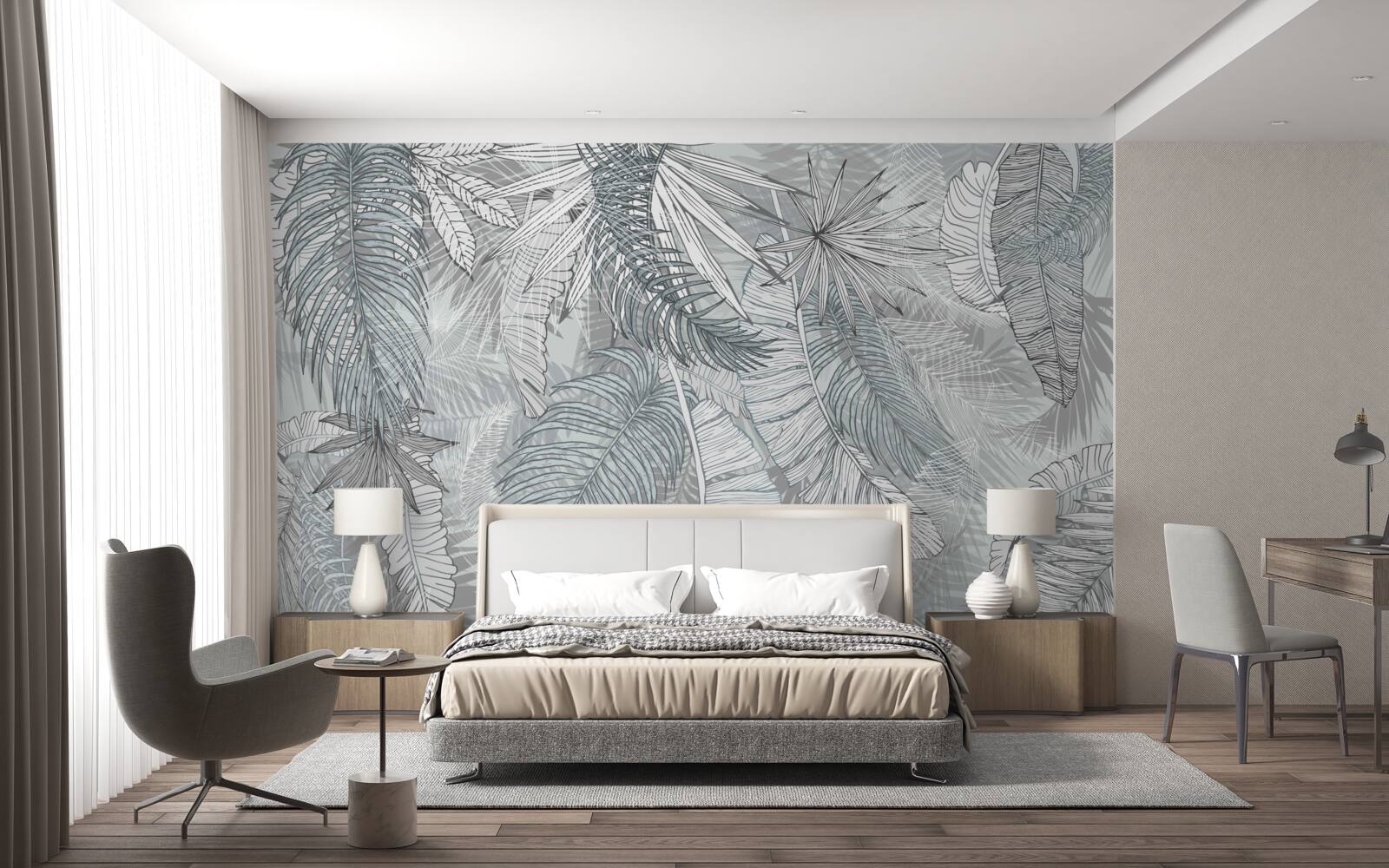 Фотошпалери листя тропічної рослинності