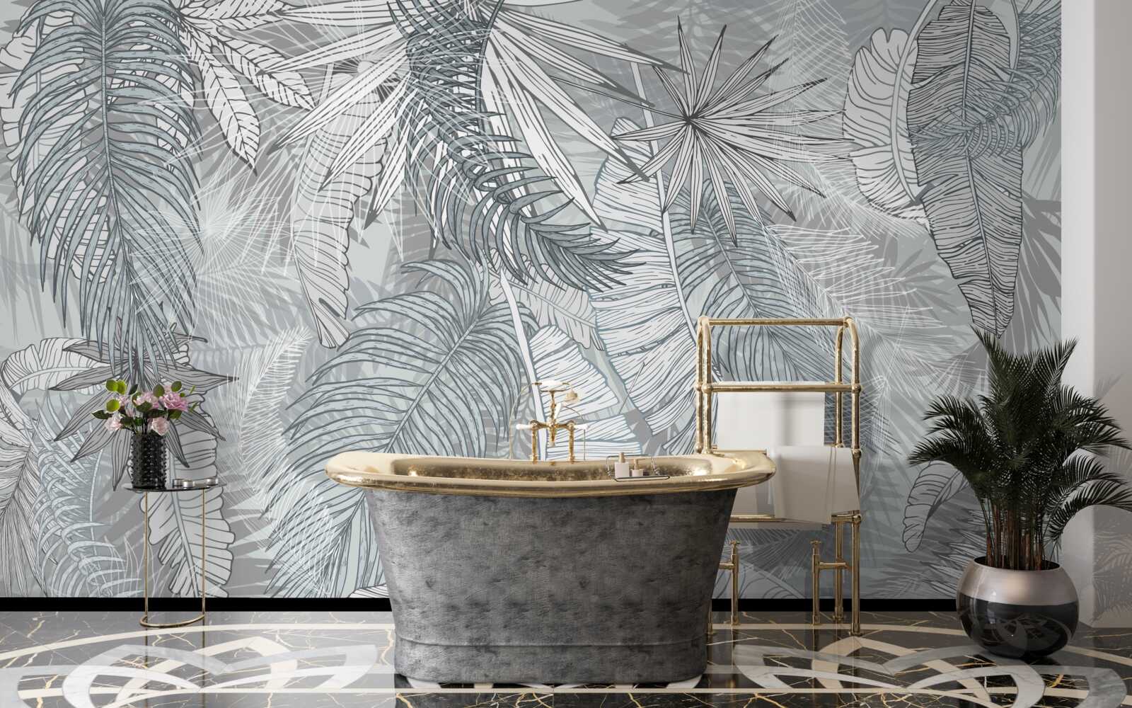 Фотошпалери листя тропічної рослинності