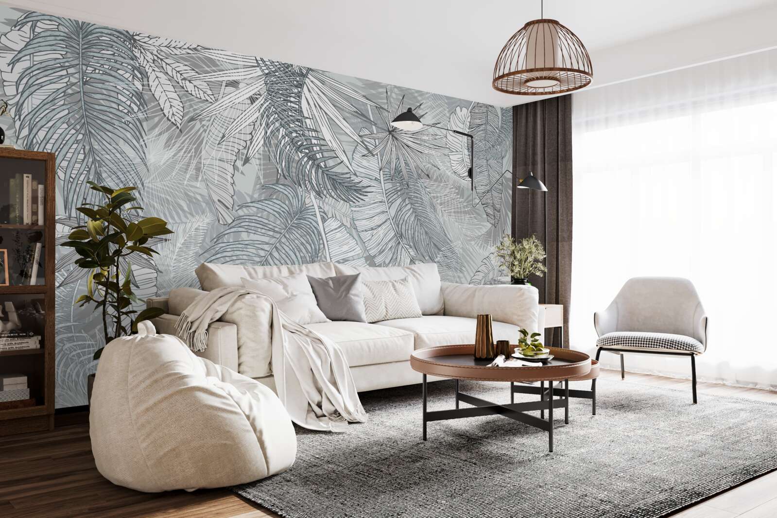 Фотошпалери листя тропічної рослинності