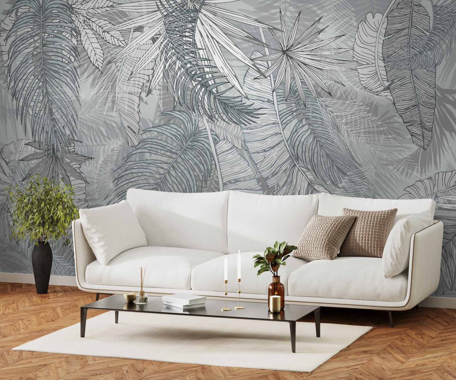 Фотошпалери листя тропічної рослинності